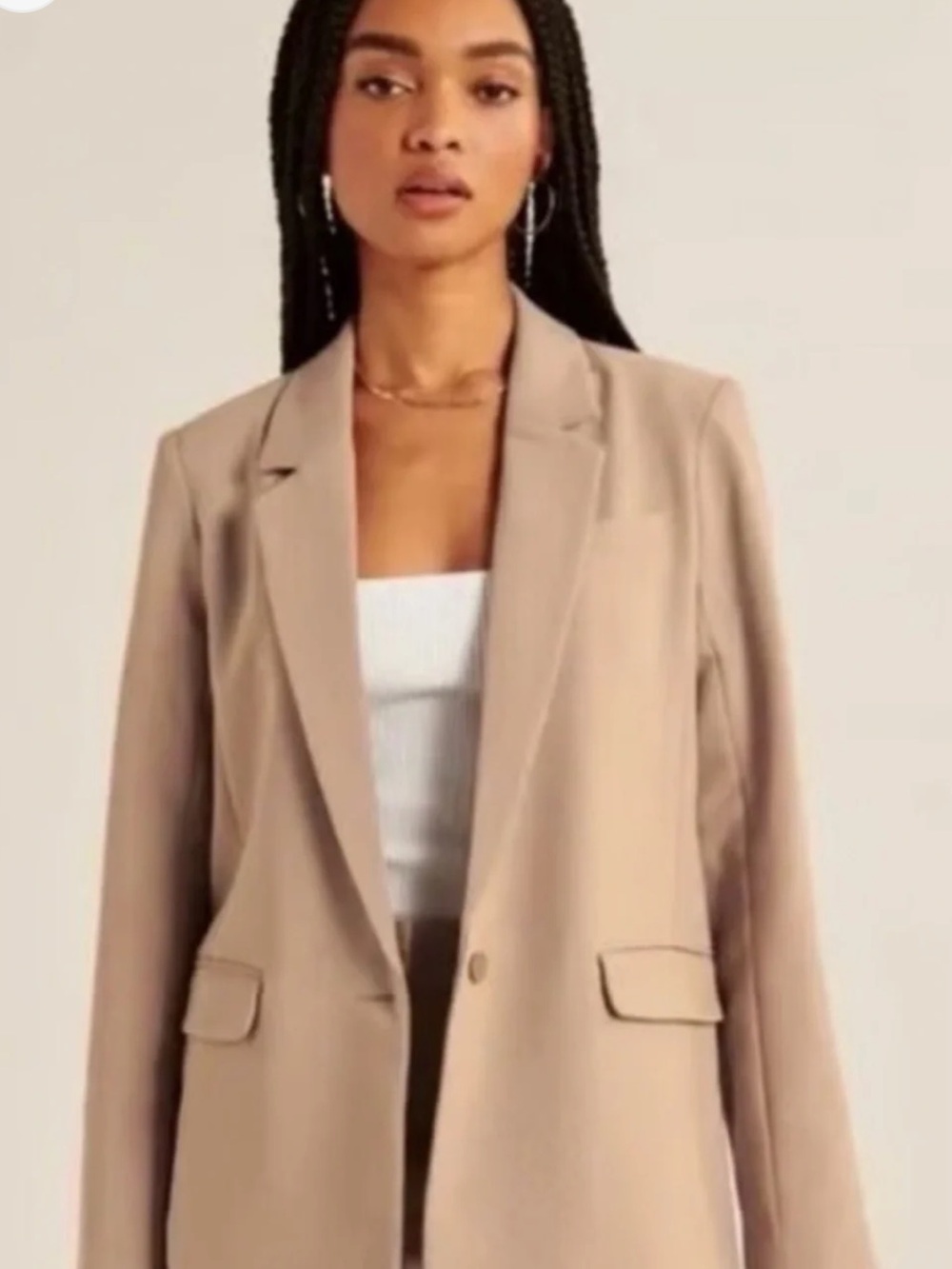 Abercrombie & Fitch Beige Tailored Blazer